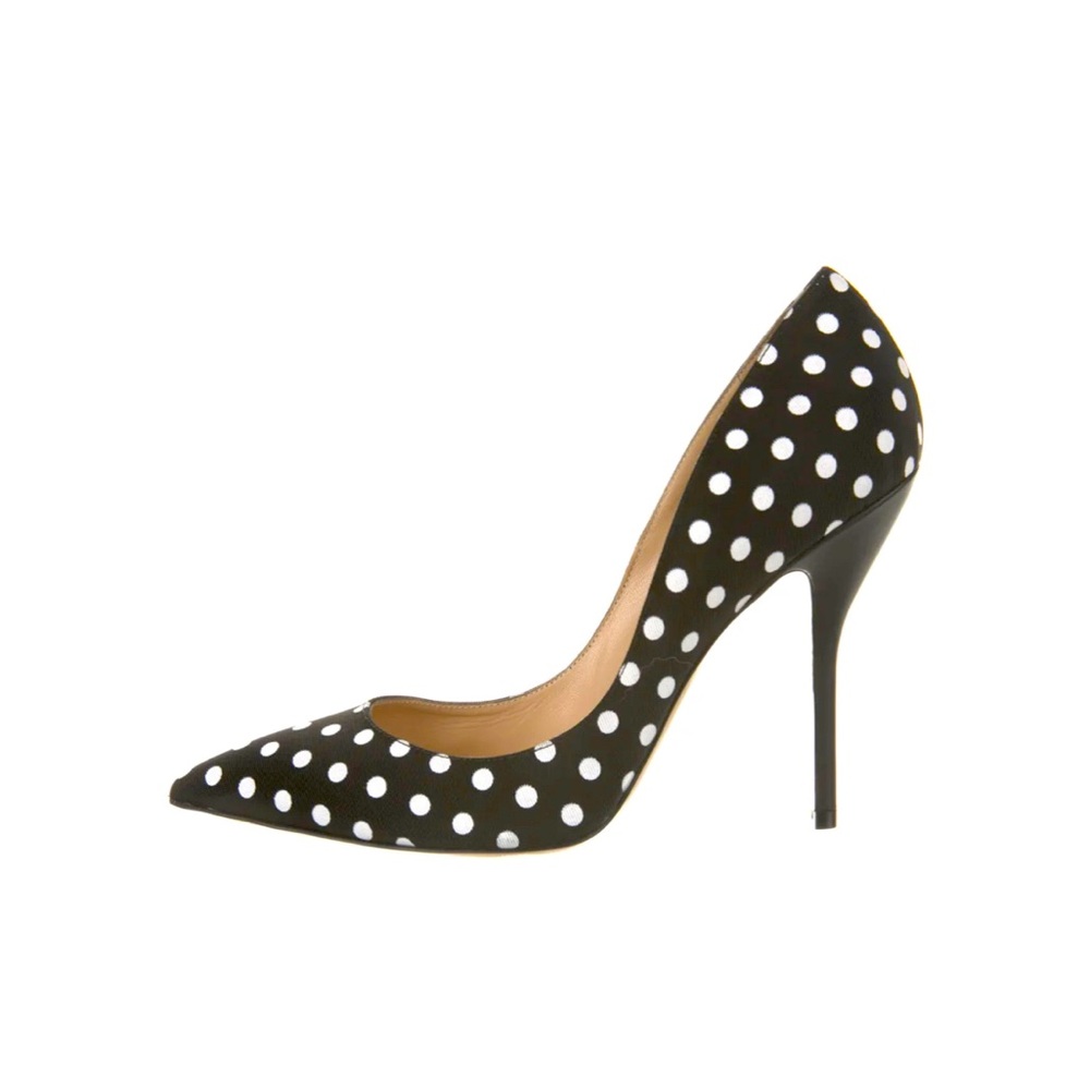 Canvas Polka Dot Print Pumps
Size: 8